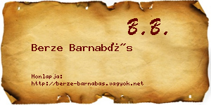 Berze Barnabás névjegykártya